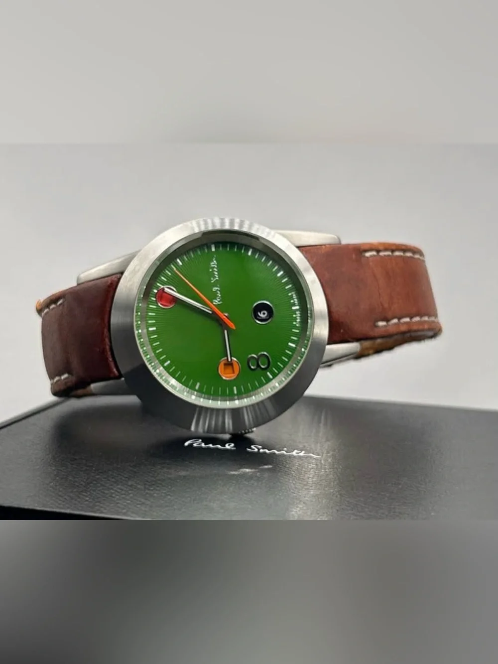 Paul Smith Five Eyes Men’s Green Dial Brown Leather Strap Quartz 36mm Watch